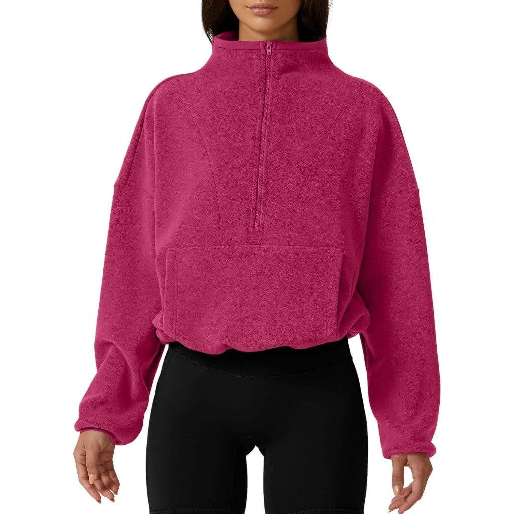Women's Cabaret Half Zip Mock Neck Fleece Long Sleeve Winter Sweatshirt